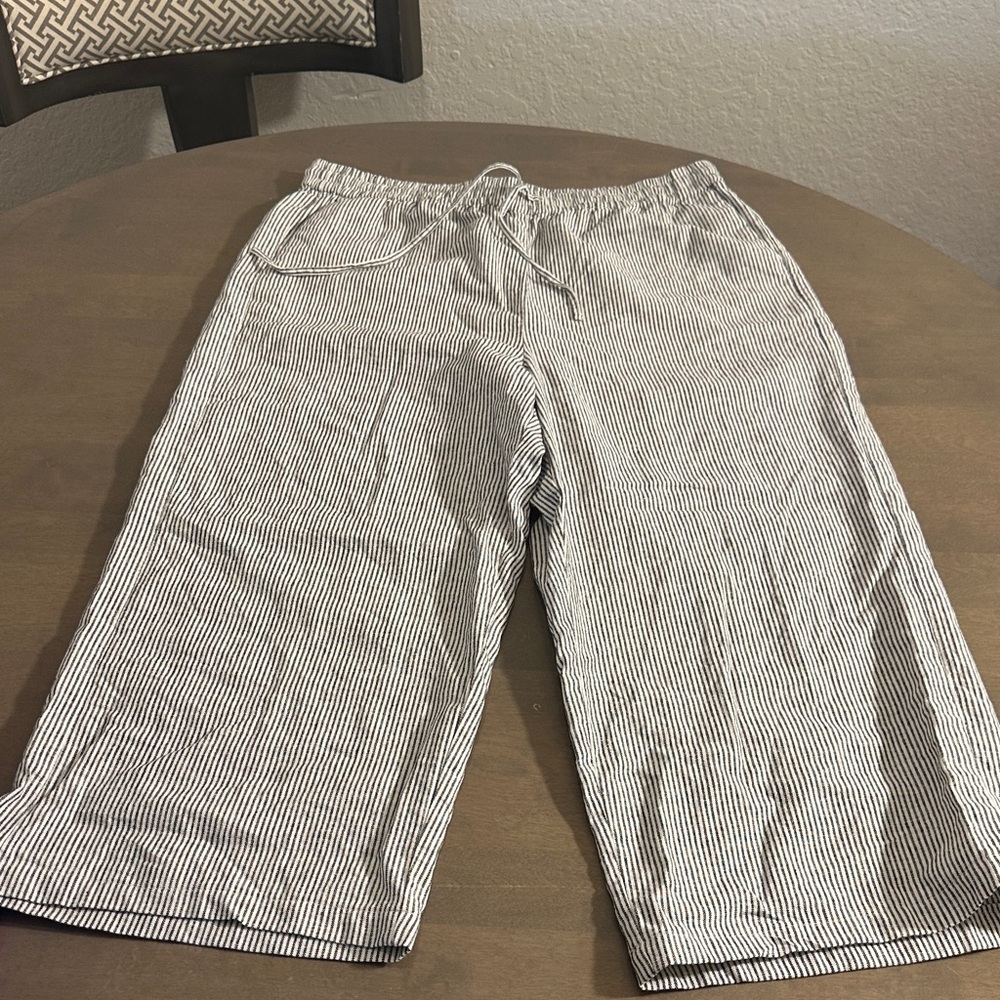 J. Crew Factory Striped Ankle Pants - Black and White